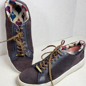 TED BAKER Nelwin Purple Suede Sneakers Size 37.5/US 7